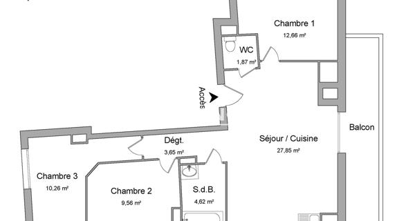 Location Appartement 4 pièces 70.47 m² - Le Blanc-mesnil 93150