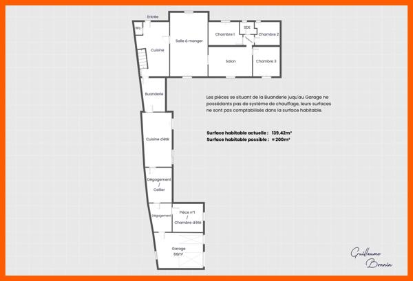 Maison à vendre 6 pièces de 139m² avec 4 chambres + Jardin ≈1000m² à Marigny-Brisay (86380)