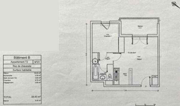 Lunel (34400) LUNEL(34), T3 38 m2 avec terrasse 6 m2