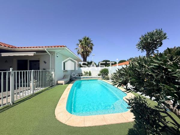 PERPIGNAN,SECTEUR CATALUNYA, MAISON 4 FACES PLAIN PIED, EXTERIEUR ARBORE, PISCINE