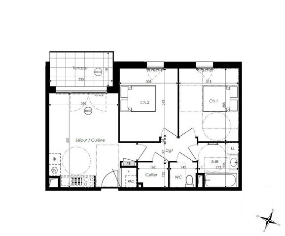 Appartement T3 à vendre  3 pièces - 56,15 m2 ST JEAN DE MONTS - 85