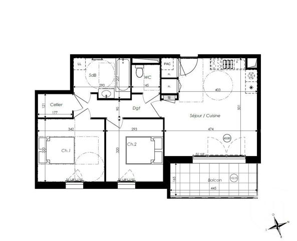 Appartement T3 à vendre  3 pièces - 56,15 m2 ST JEAN DE MONTS - 85