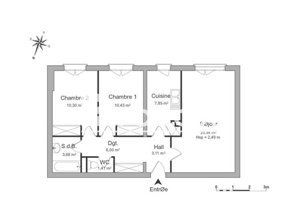 Location Appartement 3 pièces 63.72 m² - RESIDENCE HELIANTHE II Orleans 45100
