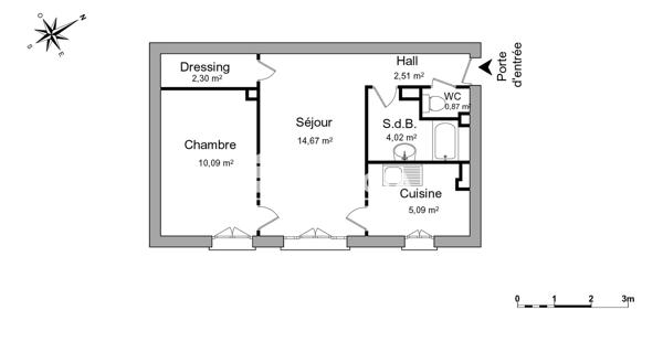 Location Appartement 2 pièces 39.55 m² - Rueil-malmaison 92500