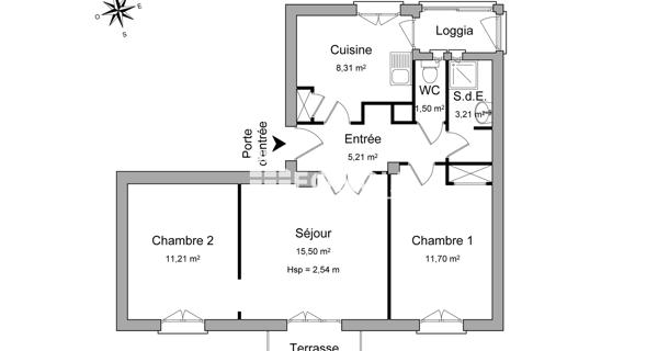 Location Appartement 3 pièces 57.01 m² - Guilherand-granges 07500