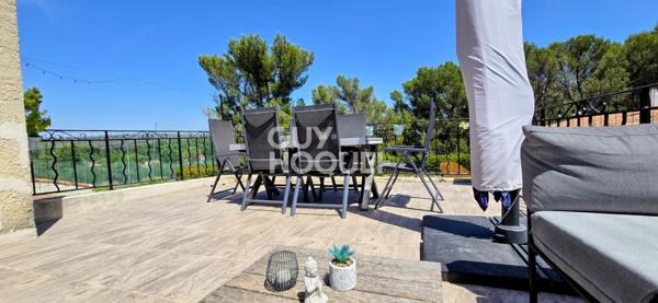 A Bouc Bel Air , Haut de villa de 4 pièces de 90 m2 env. avec terrasse et jardin