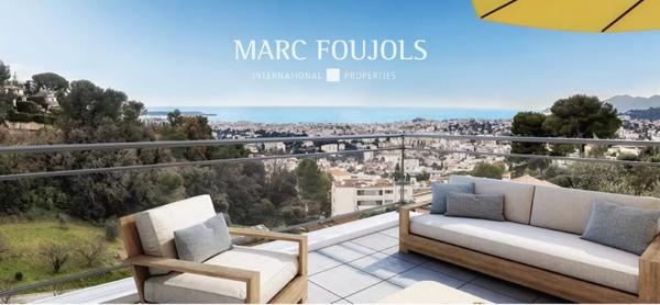 Cannet- appartement neuf vue mer panoramique 3 ch avec terrasses et 3 parkings