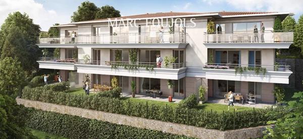 Cannet- appartement neuf vue mer panoramique 3 ch avec terrasses et 3 parkings