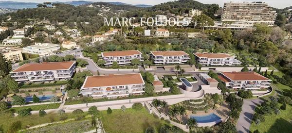 Cannet- appartement neuf vue mer panoramique 3 ch avec terrasses et 3 parkings
