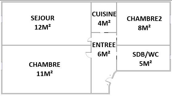 Appartement 3 pièces - 46 m²