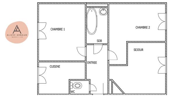 Appartement 3 pièces - 55 m²