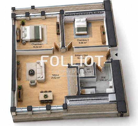 A VENDRE AVRANCHES Appartement 3 pièce(s) 66 m2