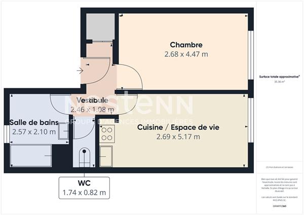 Appartement Paris 2 pieces avec parking