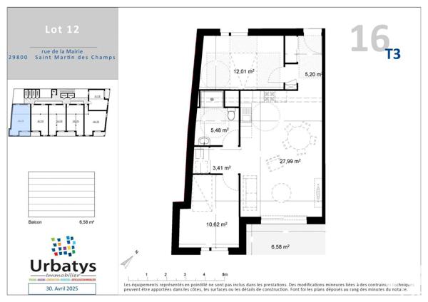 Appartement à vendre 3 pièces 64 m² Saint-Martin-des-Champs