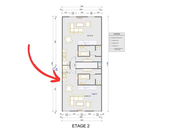 Appartement à SAINT-GENGOUX-LE-NATIONAL, 71460 - 2 pièces 44m²