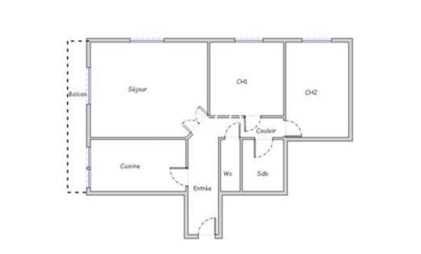 Appartement 3 pièce(s) 2 chambre(s) 86 m²