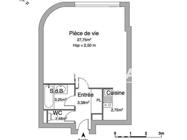Location Studio 37.97 m² - 32 RUE DE LA PELOUSE Le Mans 72000