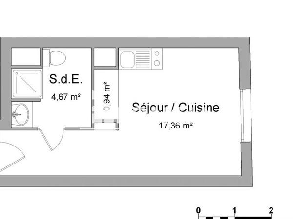 Location Studio 22.97 m² - 8 BOULEVARD VILLEBOIS MAREUIL Rennes 35000