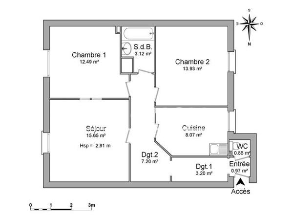 Location Appartement 3 pièces 67.8 m² - APPART N 9 Saint Brieuc 22000