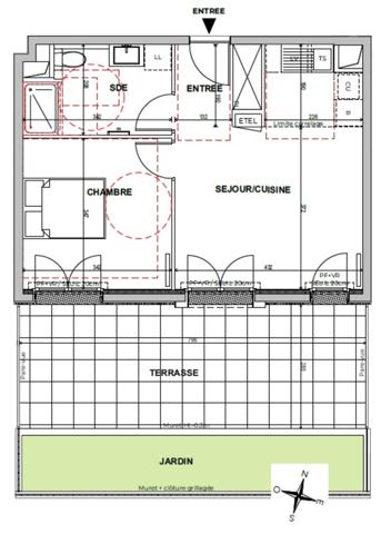 appartement T2 neuf à vendre COLOMBES (92), surface habitable 41,80 m2 + terrasse et jardin de 33 m2