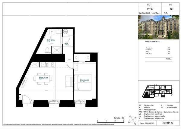 Appartement T3 à vendre  3 pièces - 48,70 m2 ARCACHON - 33