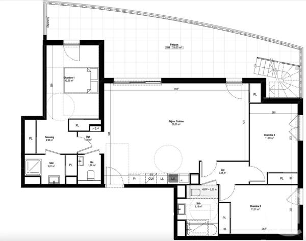 Appartement F4 à vendre  4 pièces - 95,47 m2 ANTIBES - 06