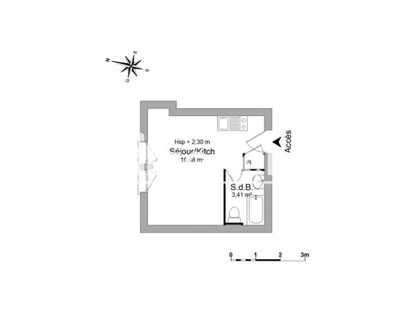 Location Studio meublé 22.49 m² - 25 RUE DU PUITS Honfleur 14600
