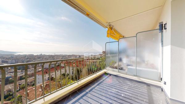 NICE - BAUMETTES : JOLI 3 PIÈCES AVEC TERRASSE, BALCON VUE DÉGAGÉE VILLE ET MER
