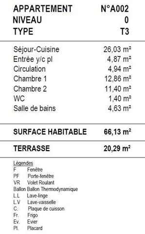 Appartement 3 pièces de 66 m² à Cagnes-sur-Mer (06800)