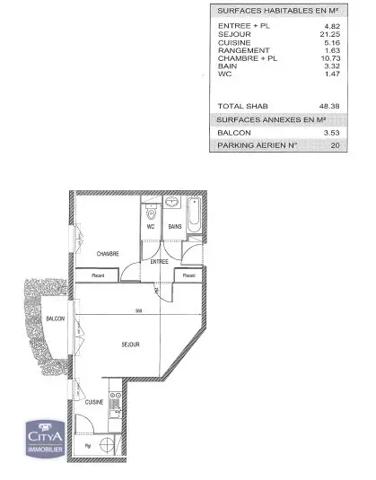 Appartement à vendre 2 pièces 48.38m² Beaurains (62217)