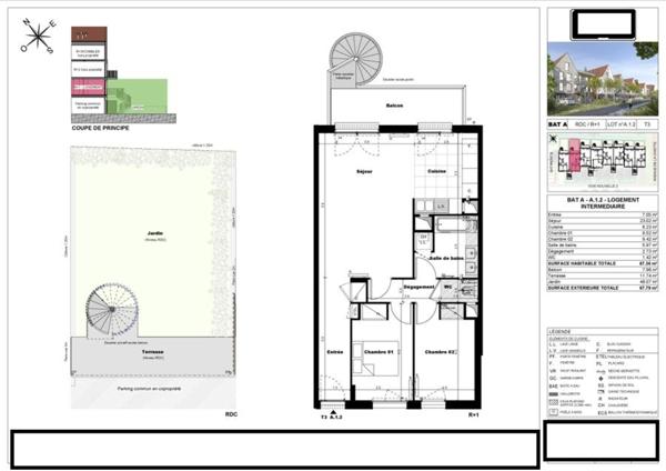 appartement à vendre 3 pièces CABOURG (14390) rez de jardin