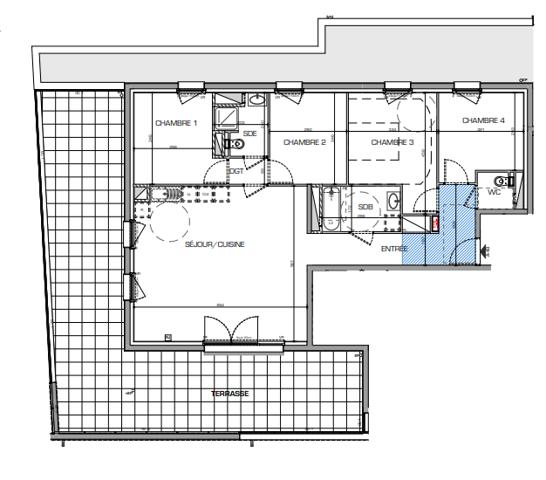 Metz (57070) À VENDRE ! APPARTEMENT EN ATTIQUE - TERRASSE DE 63m2 - STATIONNEMENT PRIVATIF