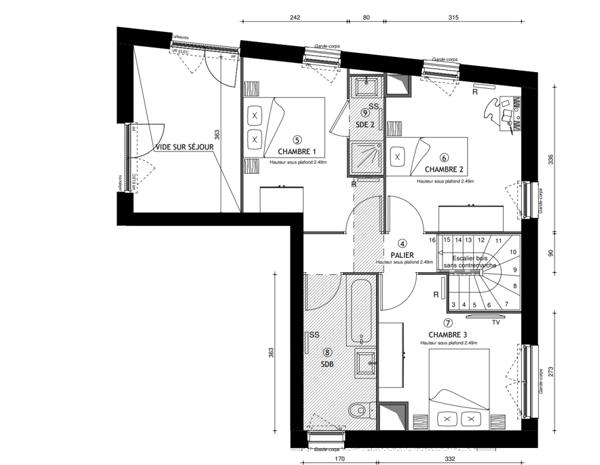 Bordeaux Bacalan appartement F4 en excellent état de 86m² (84m² carrez) avec terrasse de 56m² proche tramway B