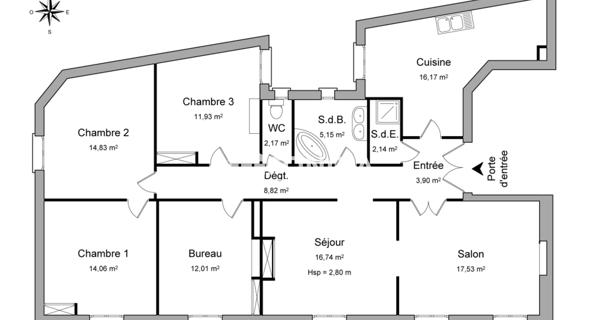 Location Appartement 6 pièces 125.45 m² - Valence 26000