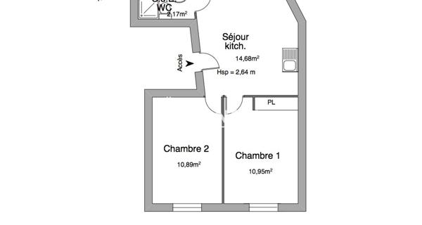 Location Appartement 3 pièces 38.69 m² - Rennes 35000