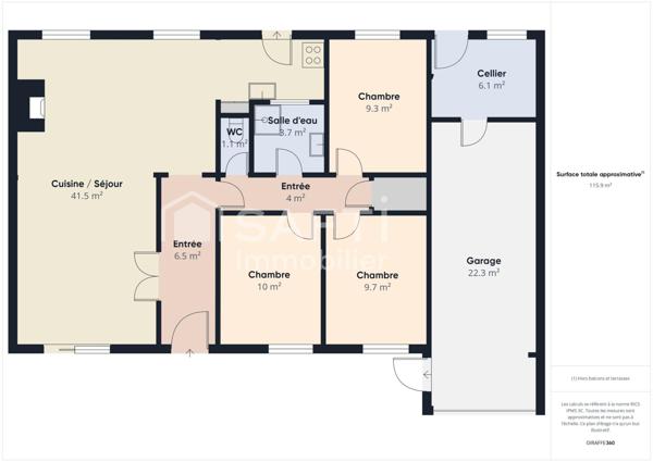 À vendre au Haillan, proche centre, charmante maison familiale de 88 m² avec garage de 22 m2, sur un terrain de 434 m²
