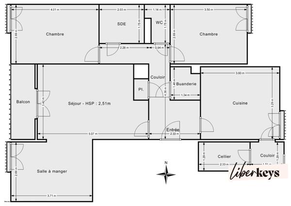 Grand T4 baigné de lumière – Traversant Est-Ouest, balcon et parc arboré de 2 000 m²