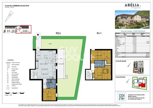 Appartement T4 duplex de 92.5 m² Lot N° B 003