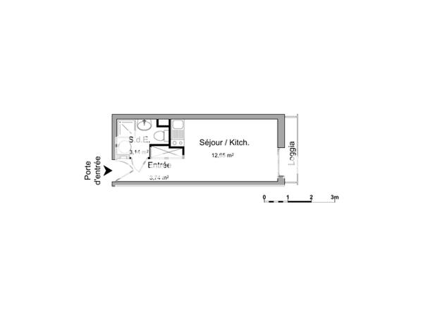 Location Studio 19.53 m² - 201 RUE SAINTE CECILE Marseille 13005
