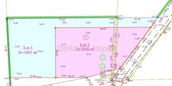 Terrain à vendre de 1 031 m²