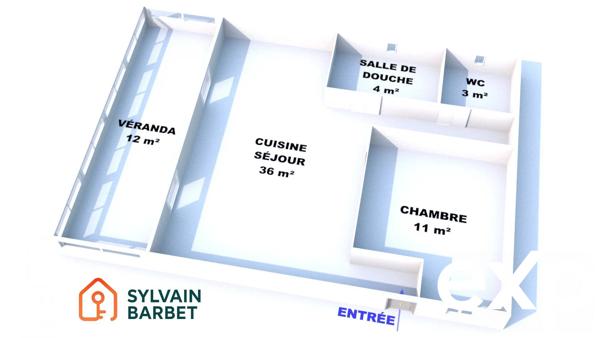 83100 TOULON - HAUT DE VILLA 2 PIECES AVEC VERANDA ABRIS LOCAL PARKING - QUARTIER DARBOUSSEDES - BUS 10