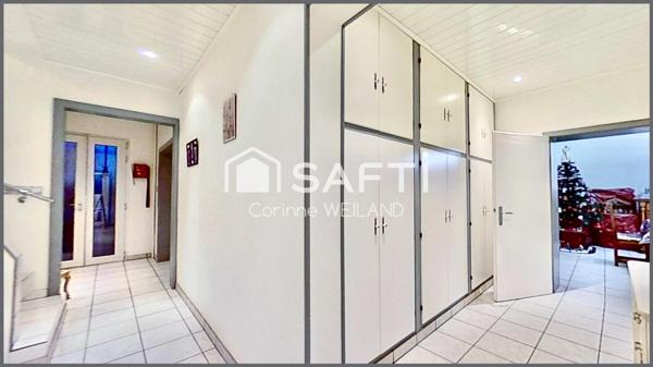 Maison familiale 6 chambres, terrain 11 ares, double garage, 2 appart. possibles, sous-sol complet.