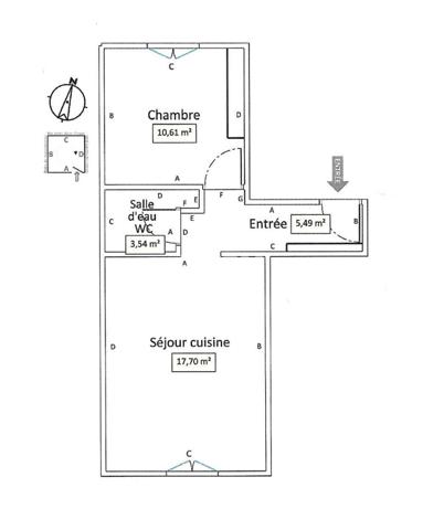 La Chapelle-Saint-Mesmin (45380) La Chapelle Saint Mesmin (45) - T2 en RDC – 37,34 m² - Petite copro peu de charges