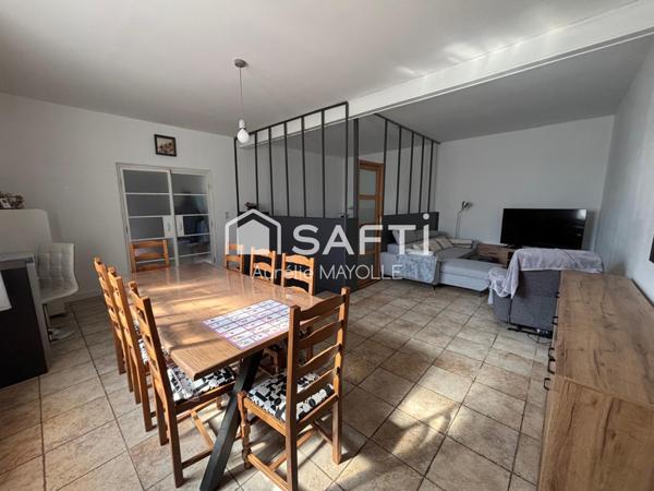 Maison de 160m2, 3 chambres, terrain, et 2 hangars