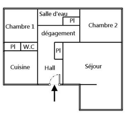 Appartement à rénover de 67,60 m² - 2 chambres - Fort potentiel d'investissement - Secteur Bellevue