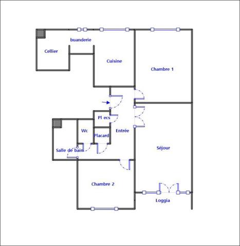 Appartement F3 67 m² - Dernier étage - Cave et parking extérieur