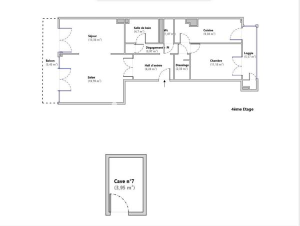 Appartement 3 pièces - 72 m² Exclusivité efficity