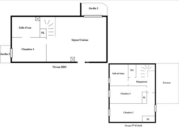 NANTERRE-PUTEAUX/ Avenue Félix Faure - Maison 4 pièces - 3 Extérieurs- 1 Parking