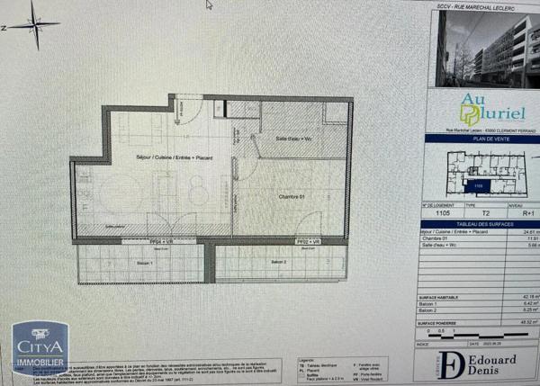 Appartement à louer 2 pièces 42.71m² Clermont-Ferrand (63000)