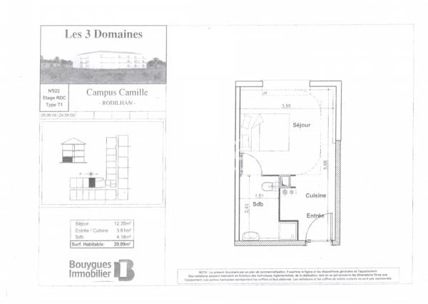 Appartement · Location Rodilhan (30230) 1 pièce · 20m²